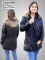 Preview: schwarze Damenlederjacke Lederparka mit abnehmbarer Kapuze Reißverschluss echtes Lammnappa