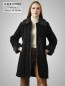 Preview: schwarze lange Damen Lammfelljacke