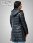 Preview: gesteppter Damen-Lederparka mit Kapuze