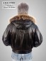 Preview: kurzer echter Herren Leder-Blouson in schwarz Lederkapuze