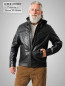 Preview: Herren Biker Lederjacke schwarz aus Kalbsnappa