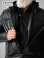 Preview: Herren Biker Lederjacke schwarz aus Kalbsnappa