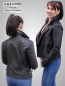 Preview: schwarze kurze Damen Jacke Motorrad Nieten