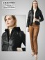 Preview: kurze sportliche Damenlederjacke mit Kapuze