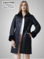 Preview: lange Damen Lammfelljacke Lammfellmantel schwarz figurbetont