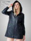 Preview: Damen Lederjacke mit abnehmbarer Kapuze
