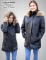 Preview: echte leichte Damen-Lederparka Lederjacke mit abnehmbarer Kapuze schwarz