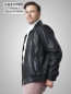 Preview: leichte kurze Herren Lederjacke in schwarz