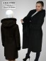 Preview: Damen Lammfellmantel mit Kapuze