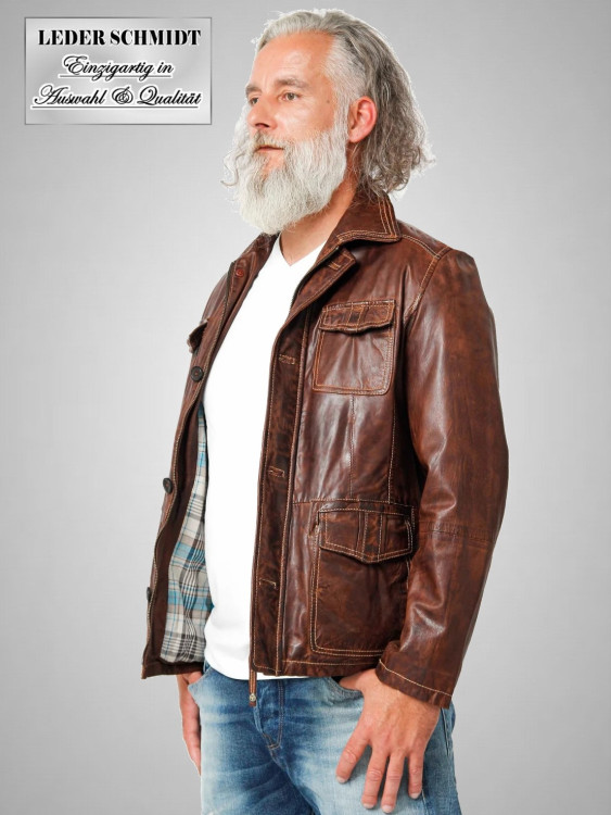 Halblange Herren Lederjacke