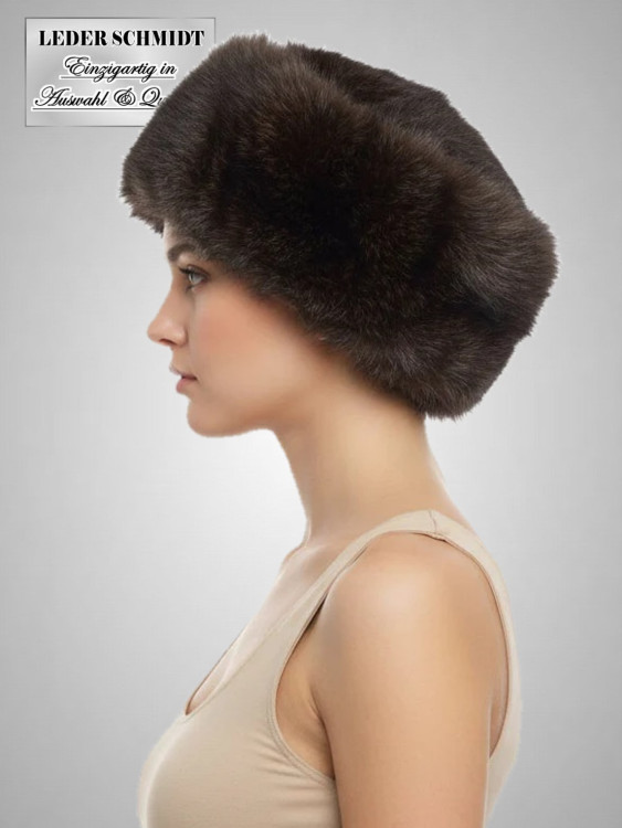 Preview: Kaninchen Mütze dunkelbraun