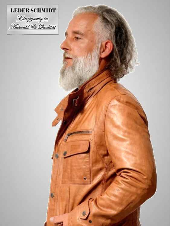 Preview: leichte sportliche Herrenlederjacke