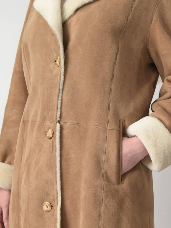 Preview: langer Lamfellmantel für Damen