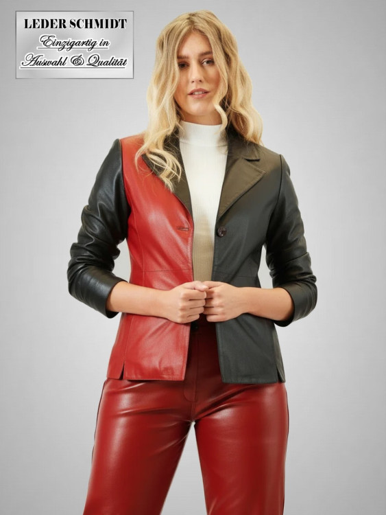 Leder-Damenblazer
