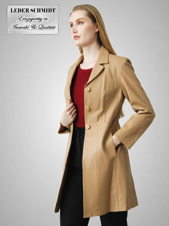 Preview: Damen Leder Kurzmantel