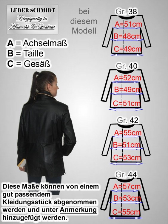 leichte lange schwarze Damen Lederjacke echtes Lammnappa