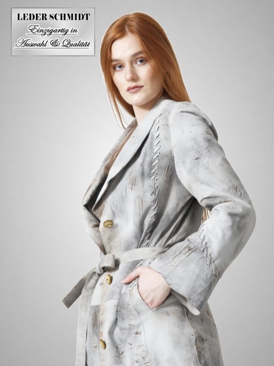 Damen Mantel in Veloursleder
