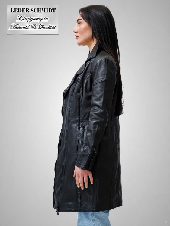 Preview: Damen Ledermantel Gehrock