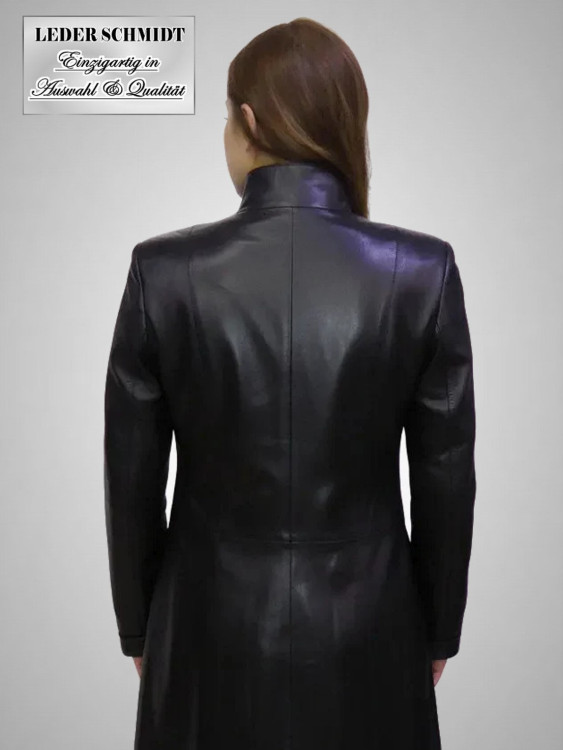 Damen Ledermantel mit Reißverschluss