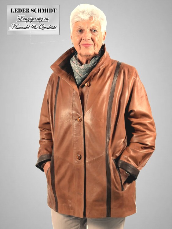 lange leichte Damen Lederjacke