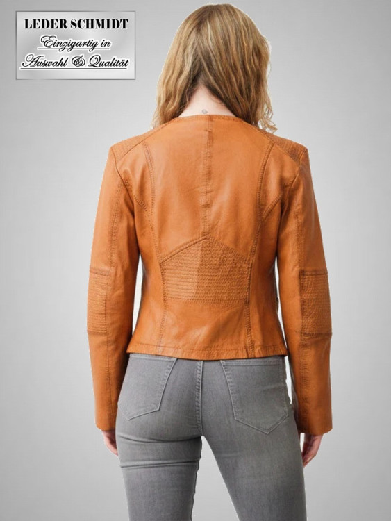 Preview: Kurze Damen-Lederjacke-Bolero