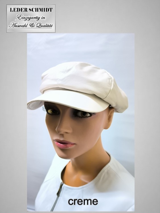 Preview: Leder-Ballonmütze