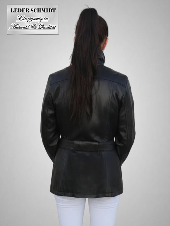 Preview: halblange Damen-Lederjacke