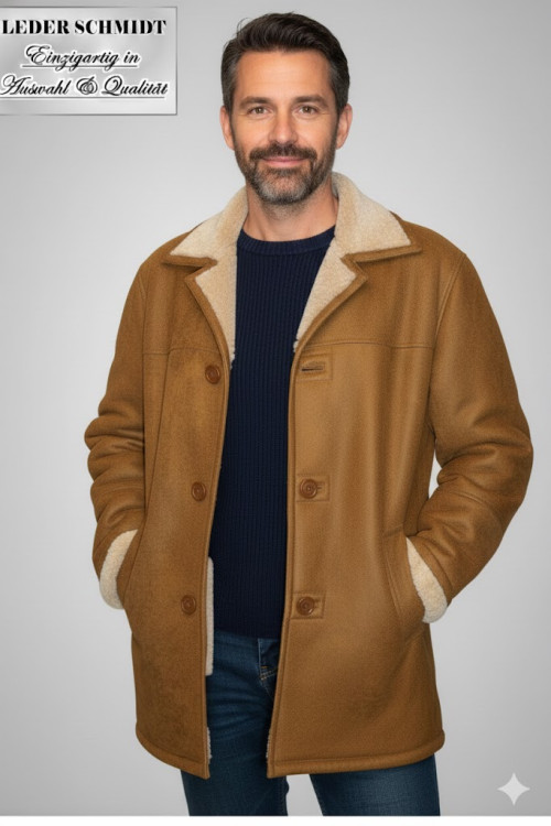 Preview: gewachsenes echte leichte Herren gewachsene Lammfell Jacke