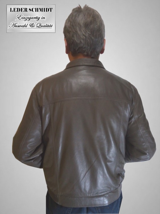 dünner leichter echter Leder-Herren-Blouson grau