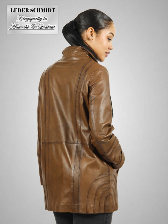 lange leichte Damen Lederjacke