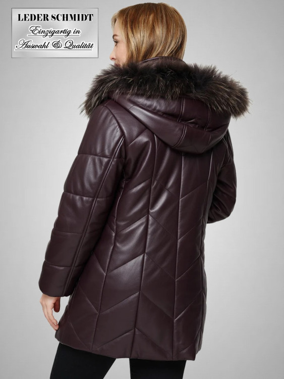 Hochwertiger Damen-Leder-Parka mit Kapuze