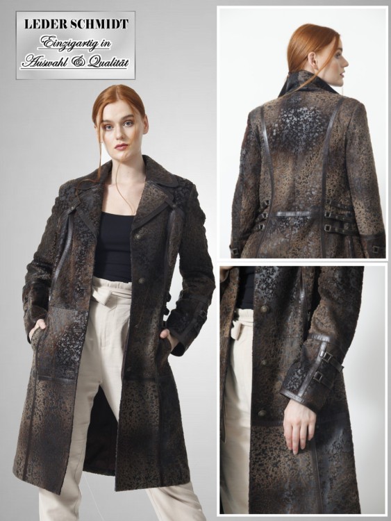 Figurbetonter  Damen Lammfellmantel