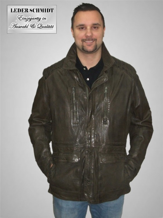 Herren Leder Parka sportlich Lammnappa