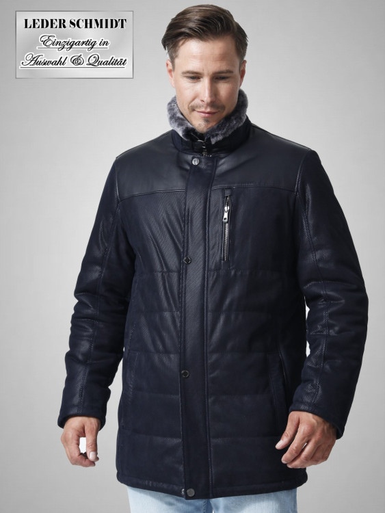 Preview: lange exklusive Herren Lederjacke