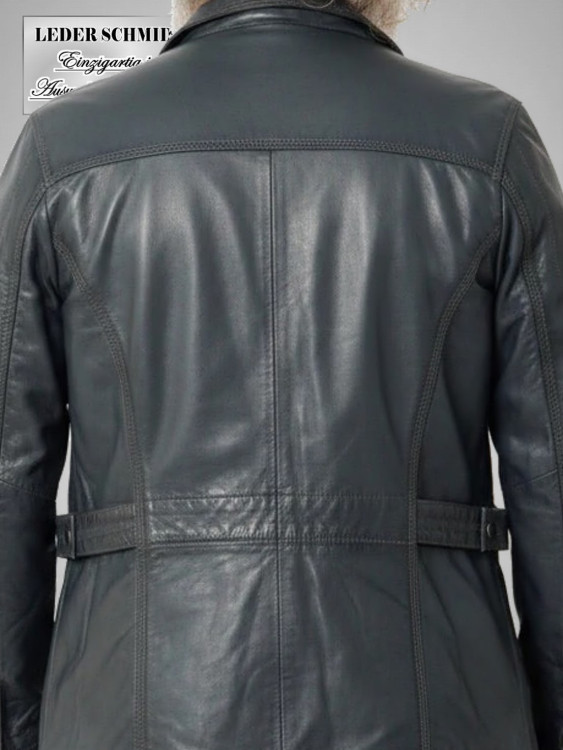 Preview: Sportliche lange leichte Herrenlederjacke