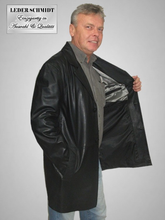 langer Herren Leder Mantel