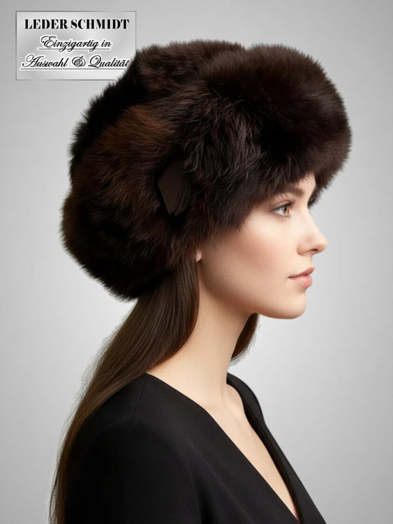 Mütze Kaninchi Kappe Fell Pelz braun oder schwarz