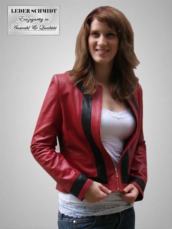 Leder Bolero kurz ohne Kragen