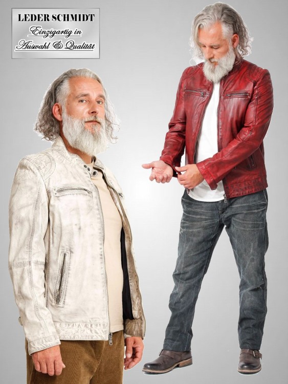 echte-Biker Herren Lederjacke kurz Lammnappa Übergrößen