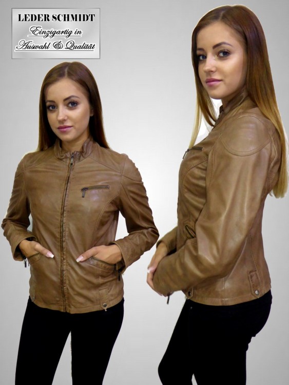Damen Lederjacke Bikerstyle