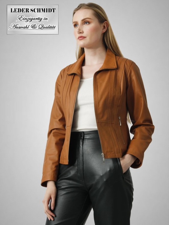 kurze leichte Damen-Lederjacke in Lammnappa