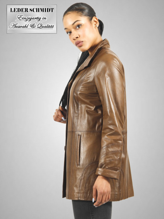 lange leichte Damen Lederjacke