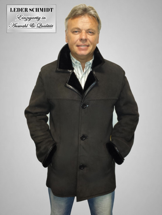 lange Herren Lammfelljacke Pelzvelour
