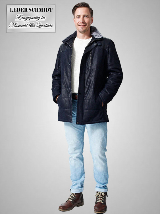 Preview: lange exklusive Herren Lederjacke