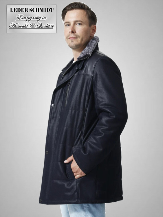 Preview: lange exklusive Herren Lederjacke