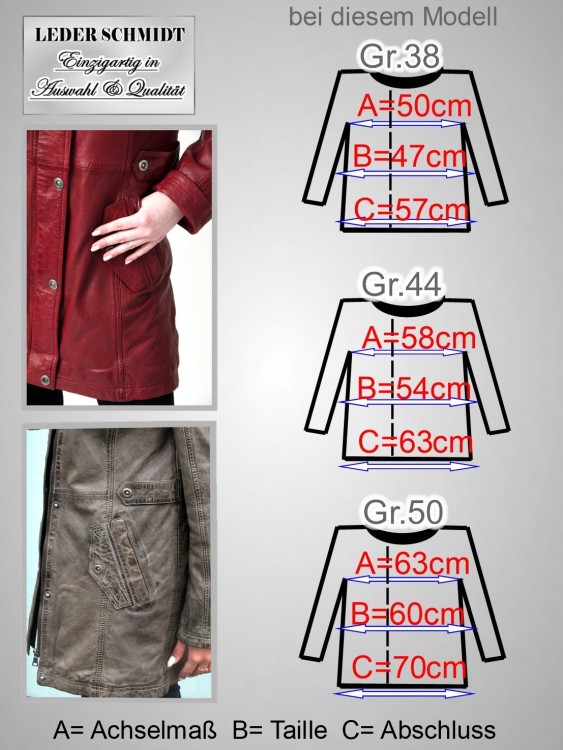 Damen Lederjacke kapuze rot