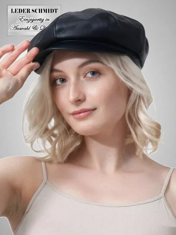 Preview: Leder-Ballonmütze