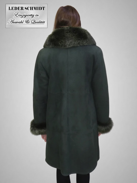 Lange Damen Lammfelljacke mit Pelz