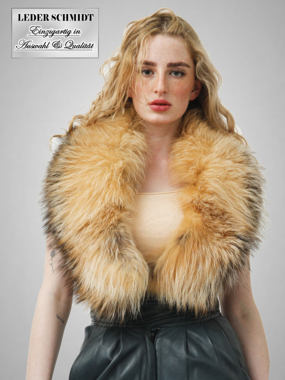 Preview: echter Silberfuchs-Kragen gefärbt