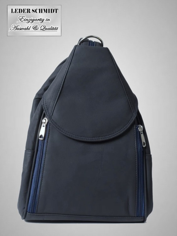 Lechter leder Rucksack blau